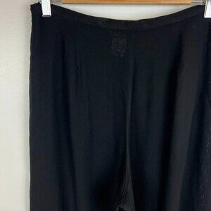 Vintage Black sheer See Through Zipper with Slit Trousers - Size 10 wide leg